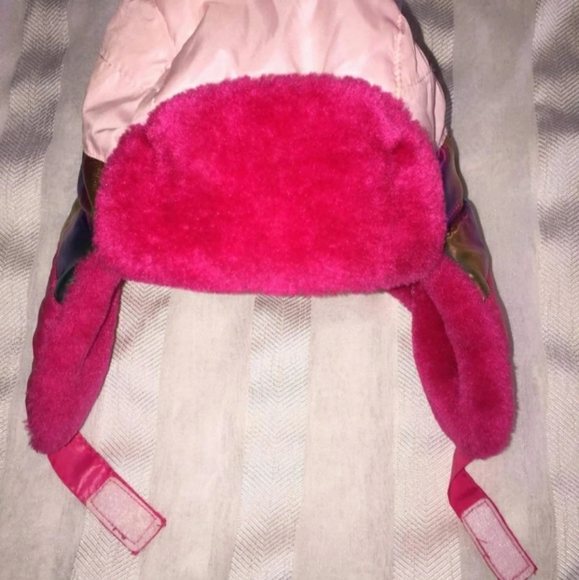 SwissTech Girls Quilted Trapper Hat in Fuschia Burst Color Fully Lined - Picture 3 of 6